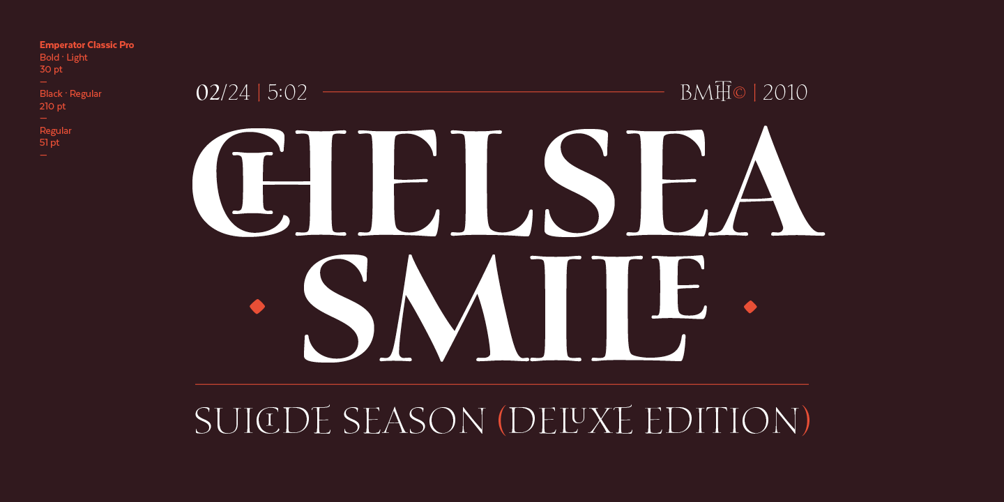 Beispiel einer Emperator Classic Essential Regular-Schriftart